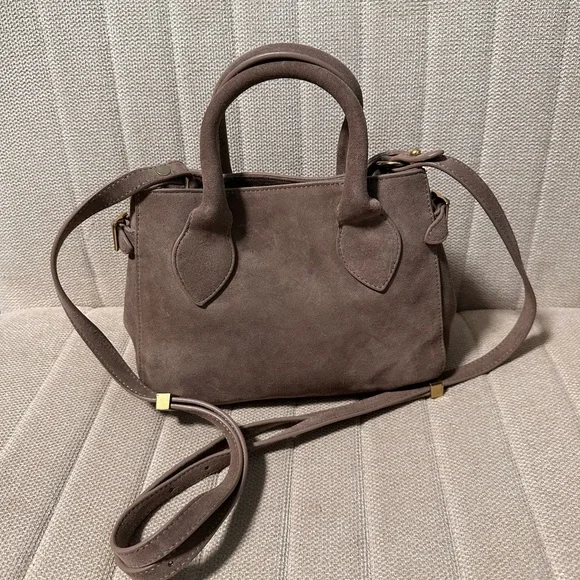 Reformation Partrizia Mini Suede Mushroom color Purse - Picture 3 of 9